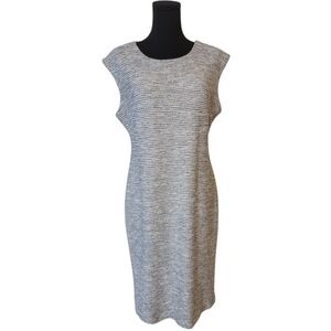 Banana Republic Black & Cream Sleeveless Tweed Dress Size 12